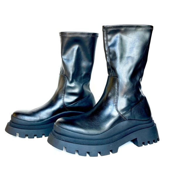 Zara Shoes - Zara Synthetic Stretchable Platform Boots US Size 9.5, Euro 40
